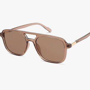 Retro Aviator Sunglasses for Women, Trendy Rectangle Womens Shades Sun Glasses